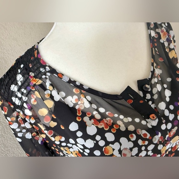 Daniel Rainn Sheer Dot Print Blouse with Cami – Black Multicolor – PXS - Picture 10 of 10
